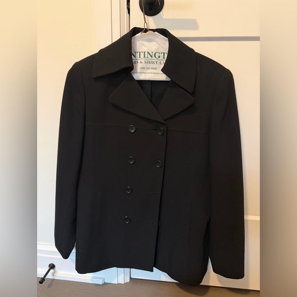 Tahari Classic Women's Black Double-Breasted Coat